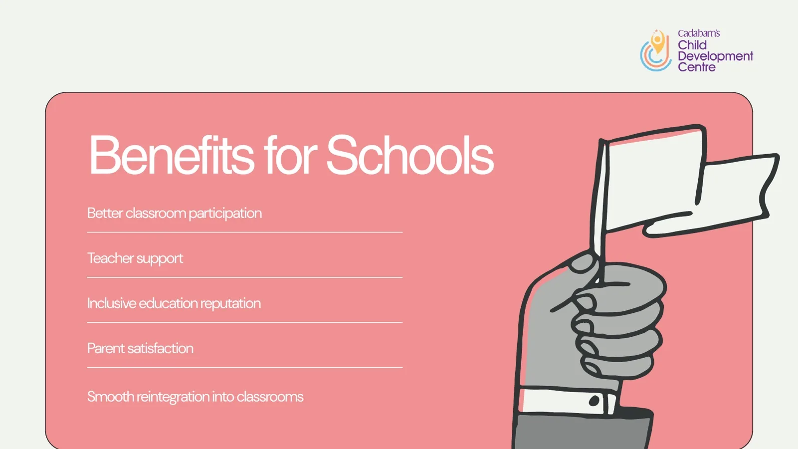 Benefits for schools Benefits for schools